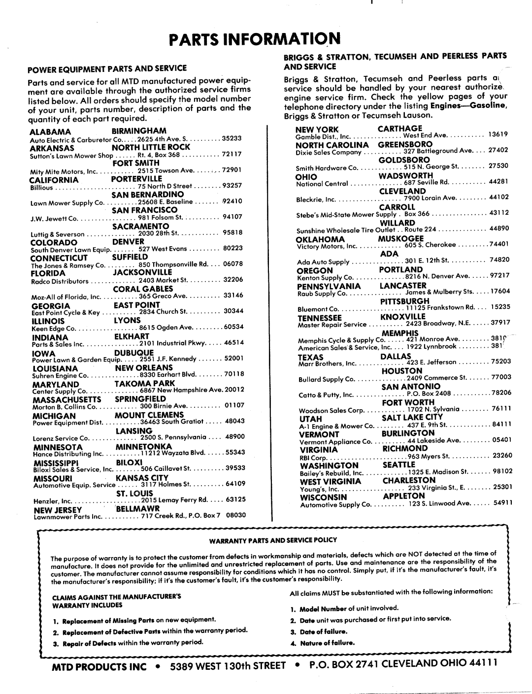 MTD 118-120A, 118-120-300, 118-110-300, 118-110A manual 