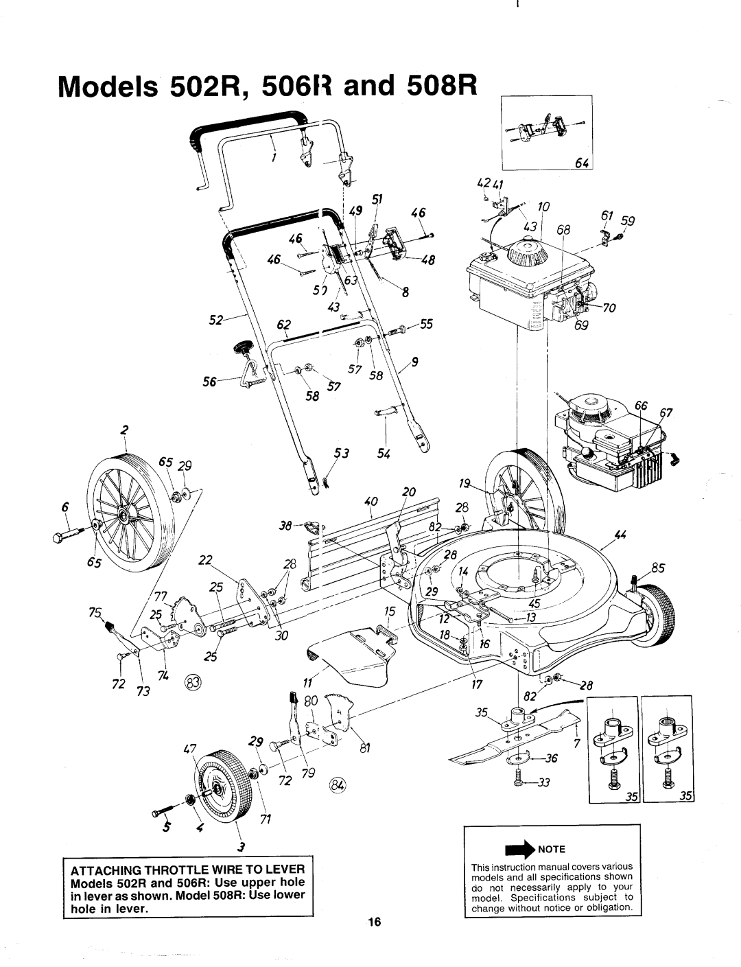 MTD 118-508R000, 118-506R000, 118-502R000 manual 