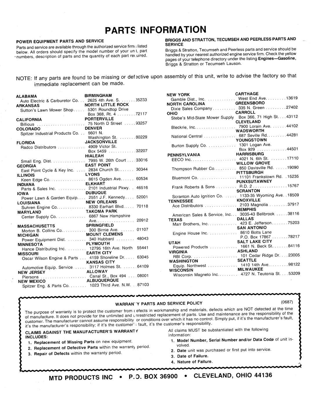 MTD 118-508R000, 118-506R000, 118-502R000 manual 