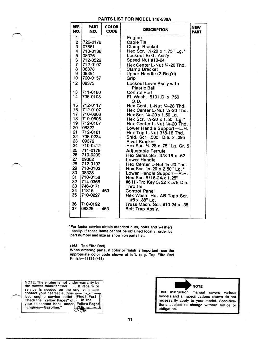 MTD 118-530A manual 