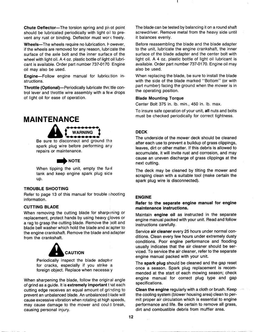 MTD 119-020R000 manual 