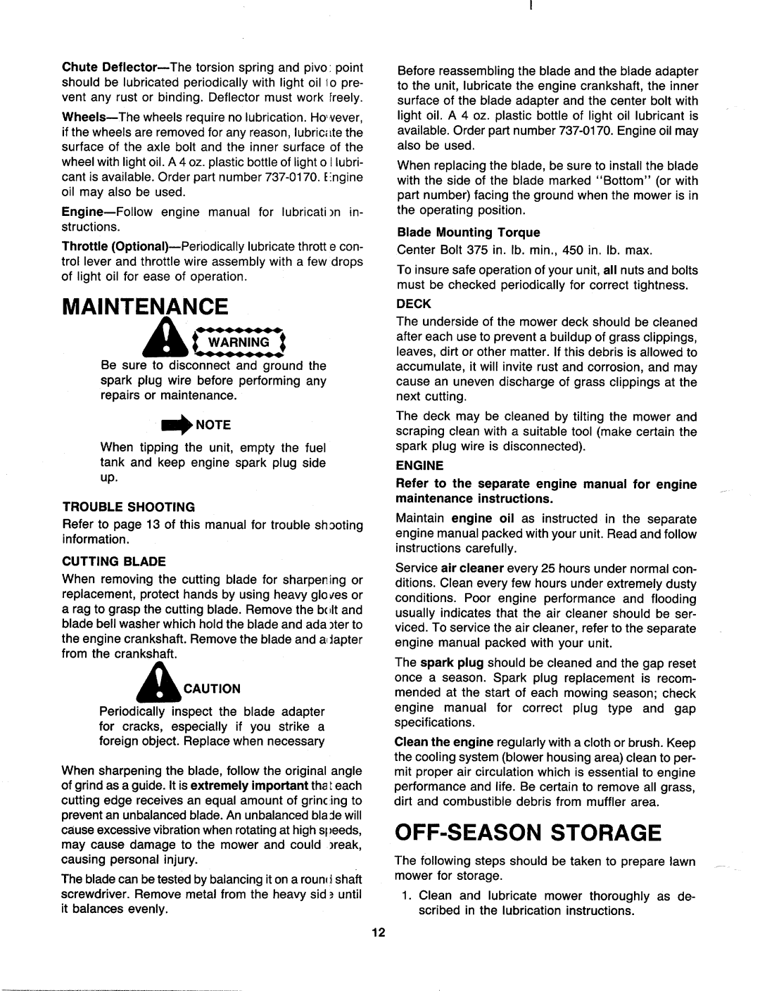 MTD 119-052R000, 119-061R000, 119-062R000, 119-063R000, 119-053R000, 119-051R000, 119-060R000, 119-050R000 manual 