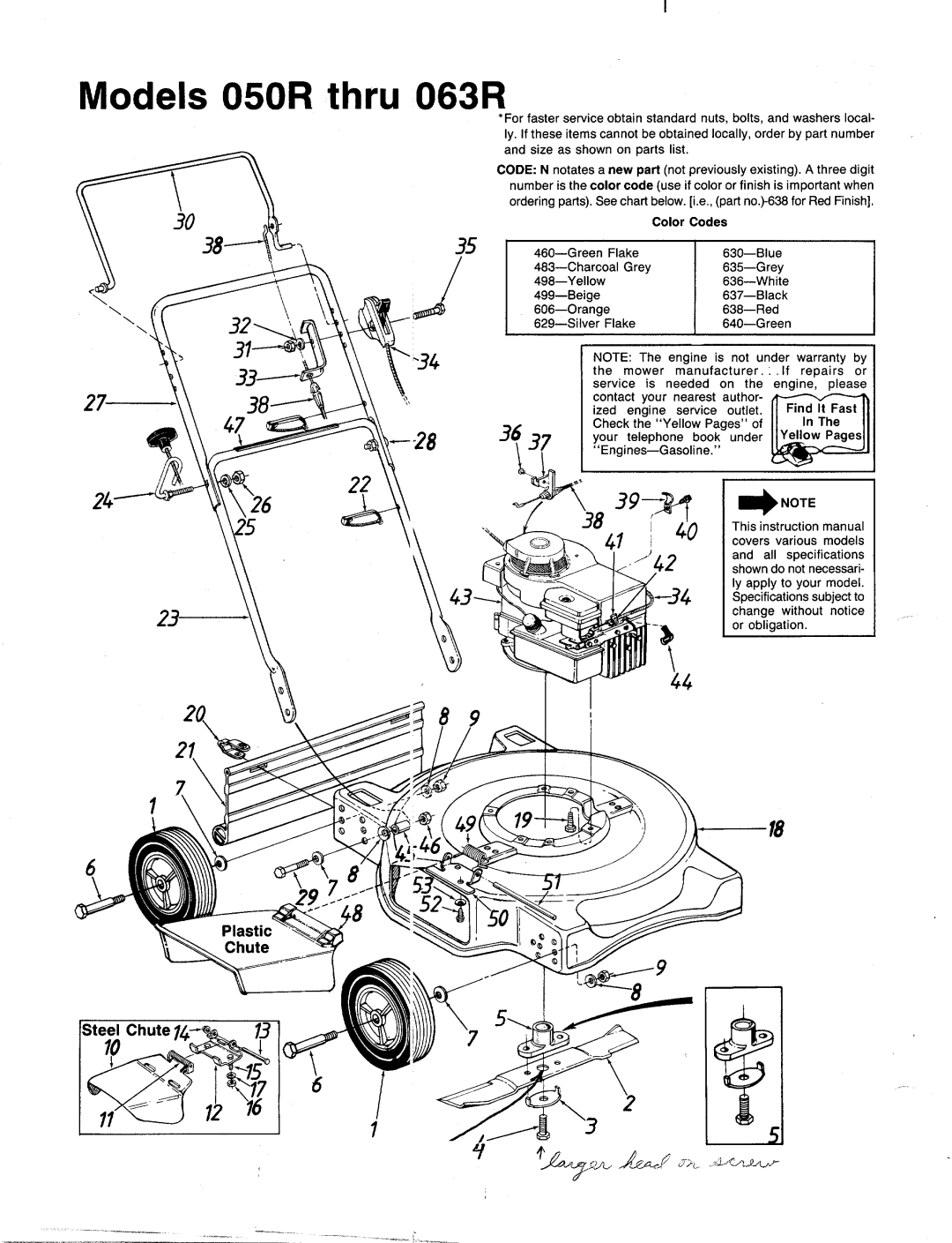 MTD 119-060R000, 119-061R000, 119-062R000, 119-063R000, 119-053R000, 119-052R000, 119-051R000, 119-050R000 manual 