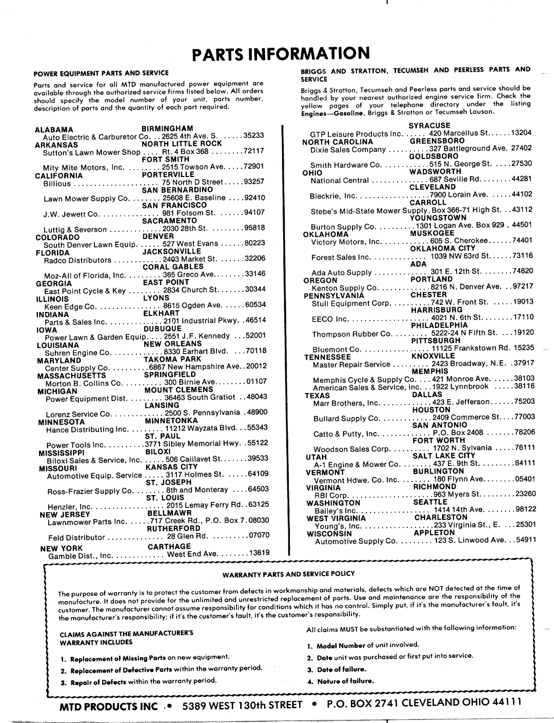 MTD 119-170A manual 