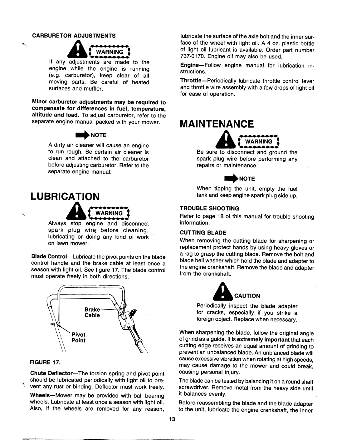 MTD 119-508R000, 119-506R000, 119-502R000 manual 