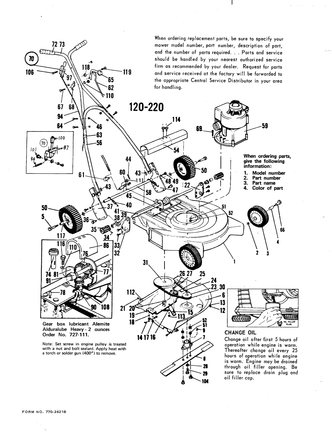 MTD 120-220 manual 