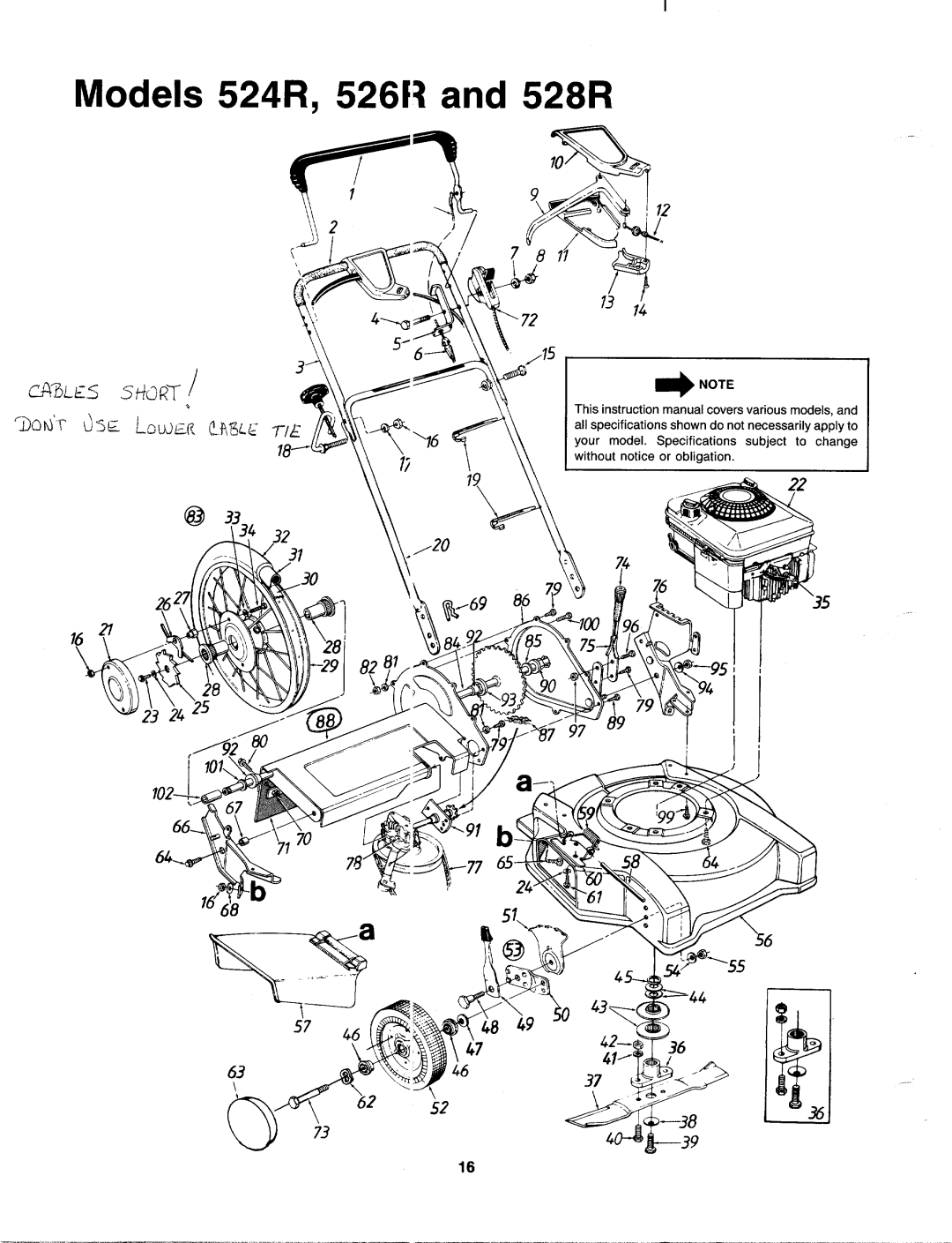 MTD 120-526R000, 120-524R000, 120-528R000 manual 