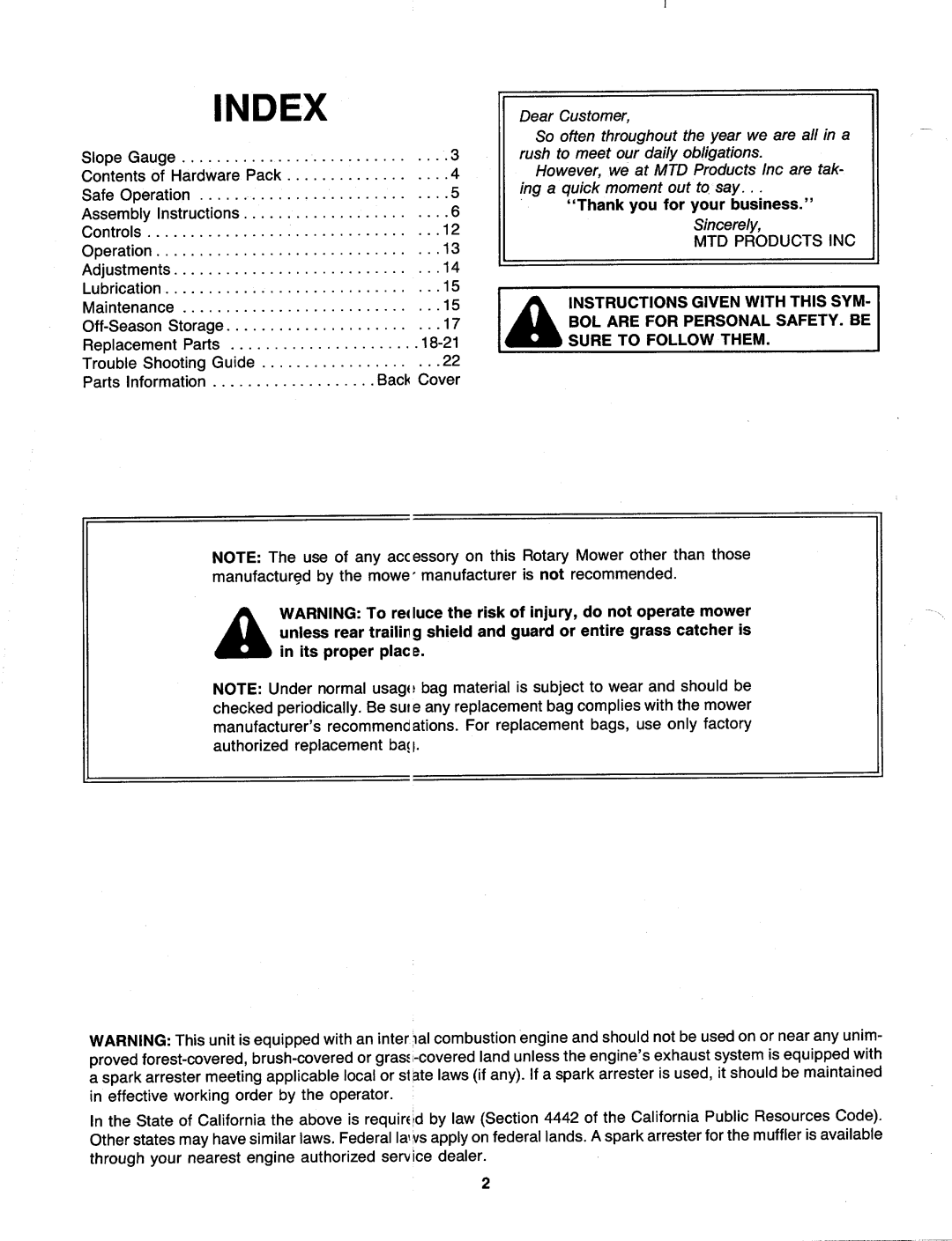 MTD 120-848B000 manual 