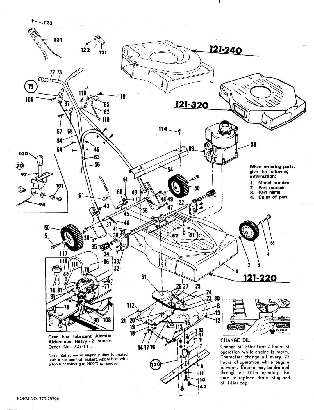 MTD 121-240, 121-220, 121-320 manual 