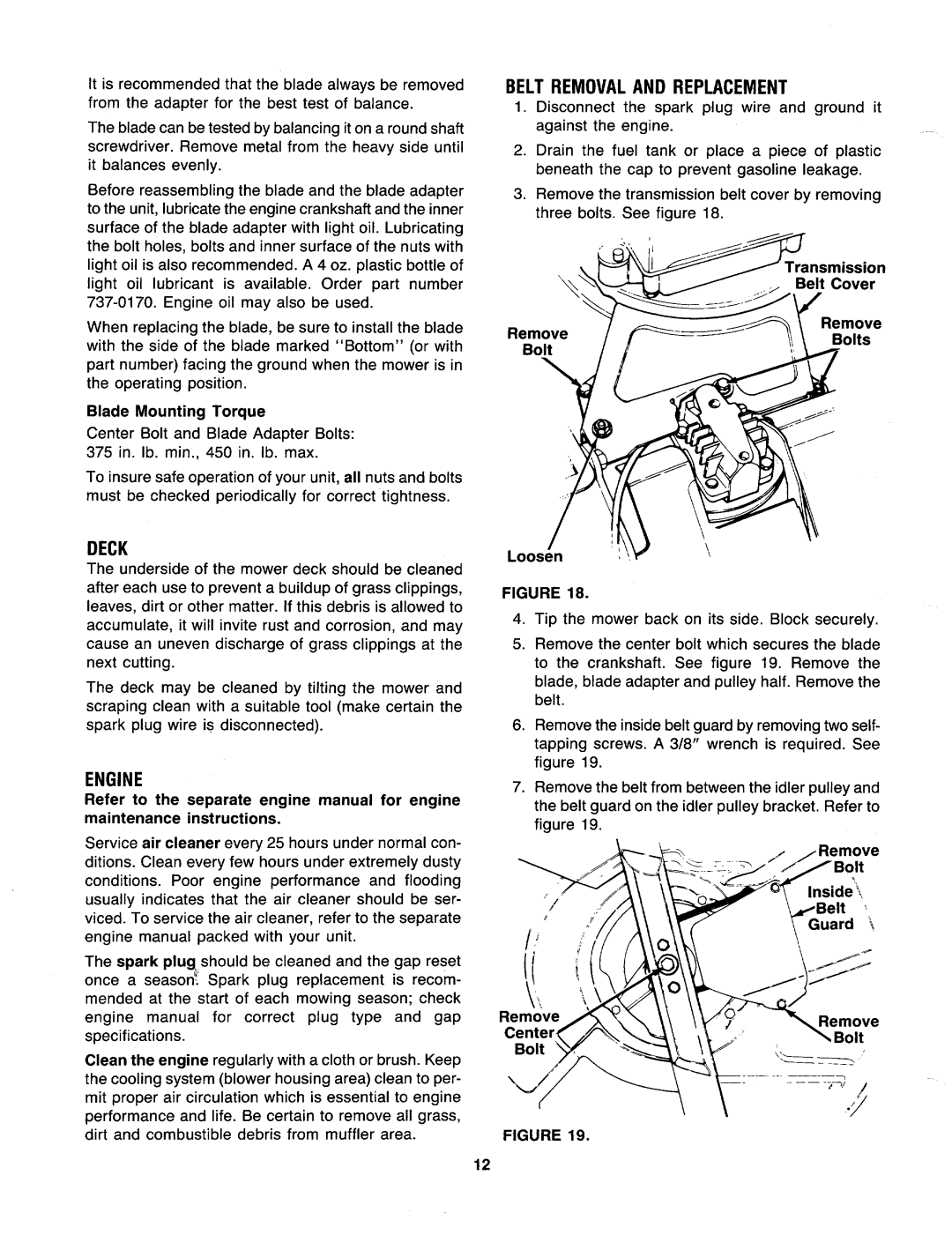 MTD 121-238R062, 121-528R062 manual 