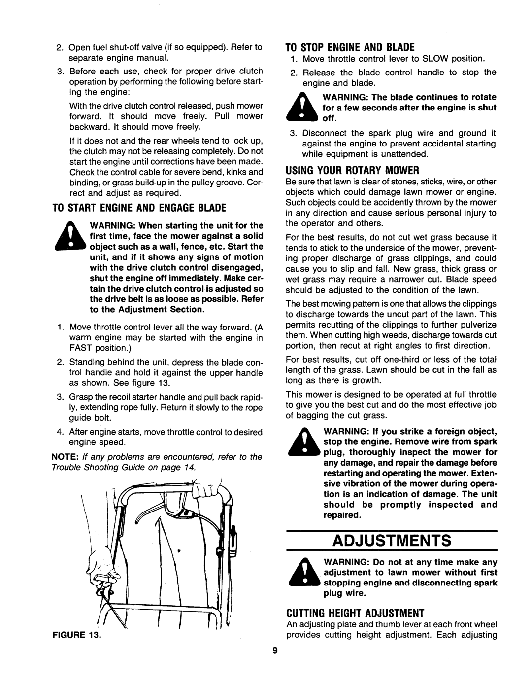 MTD 121-528R062, 121-238R062 manual 