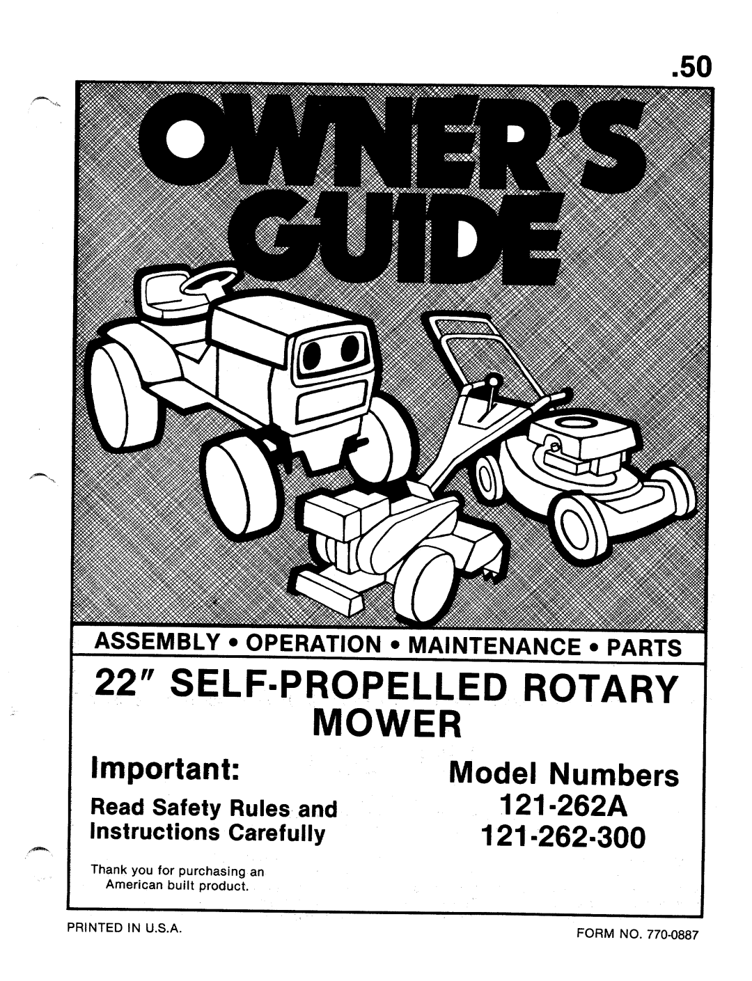 MTD 121-262A, 121-262-300 manual 