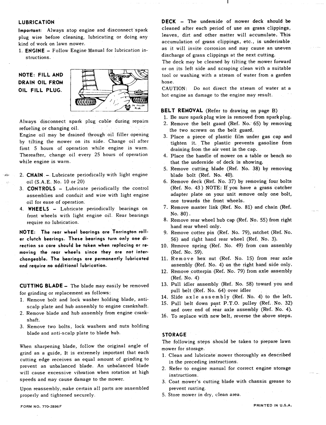 MTD 121-280, 121-282 manual 