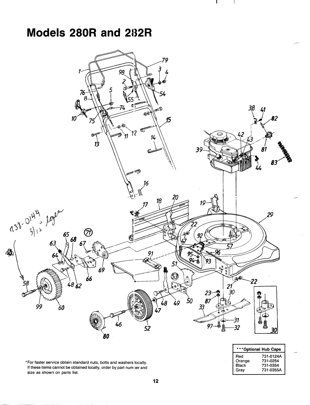 MTD 121-282R000, 121-280R000, 190-186-000 manual 