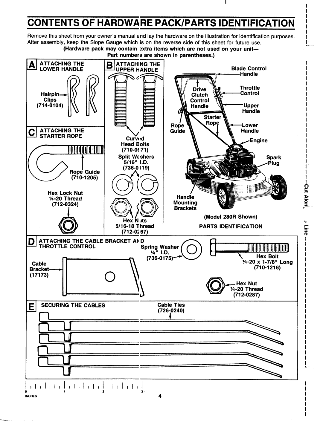 MTD 121-280R000, 121-282R000, 190-186-000 manual 