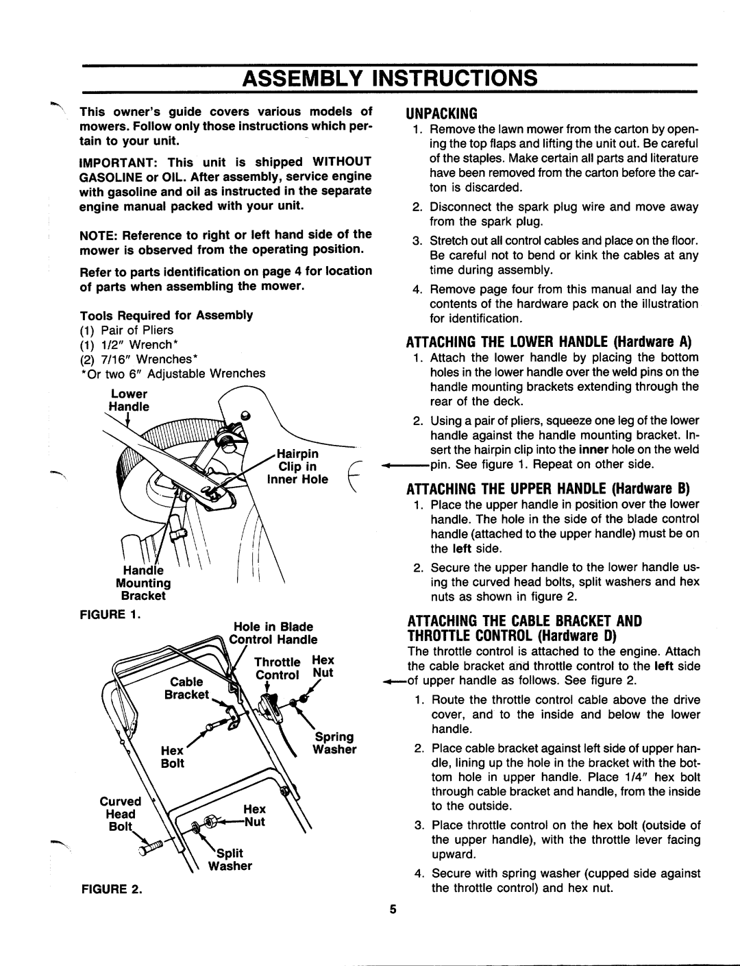 MTD 190-186-000, 121-282R000, 121-280R000 manual 