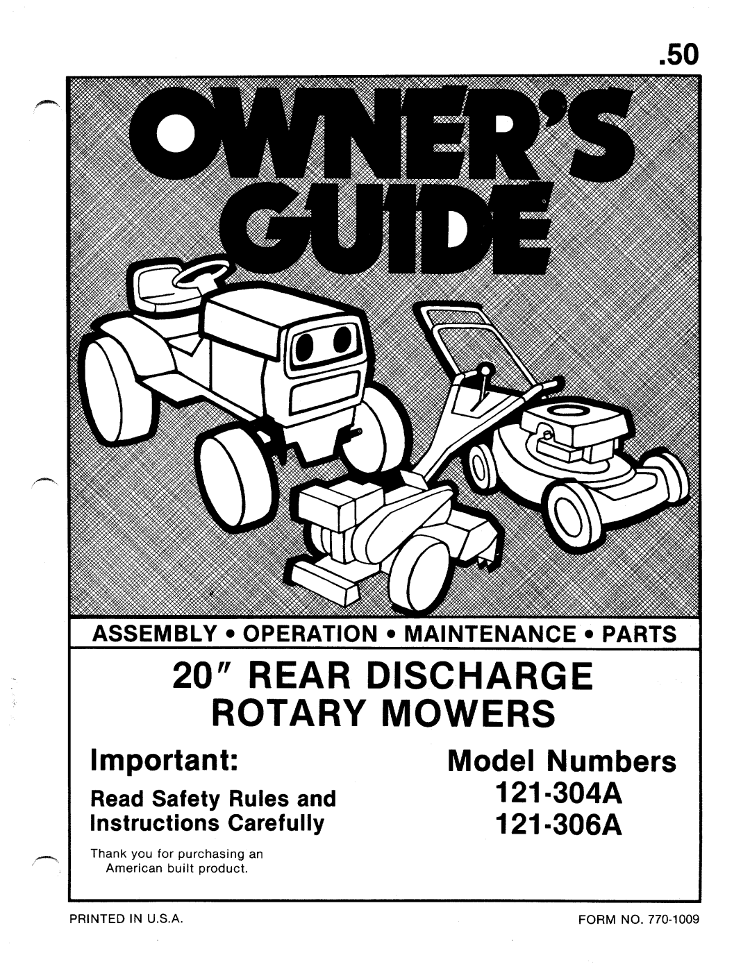 MTD 121-306A, 121-304A manual 