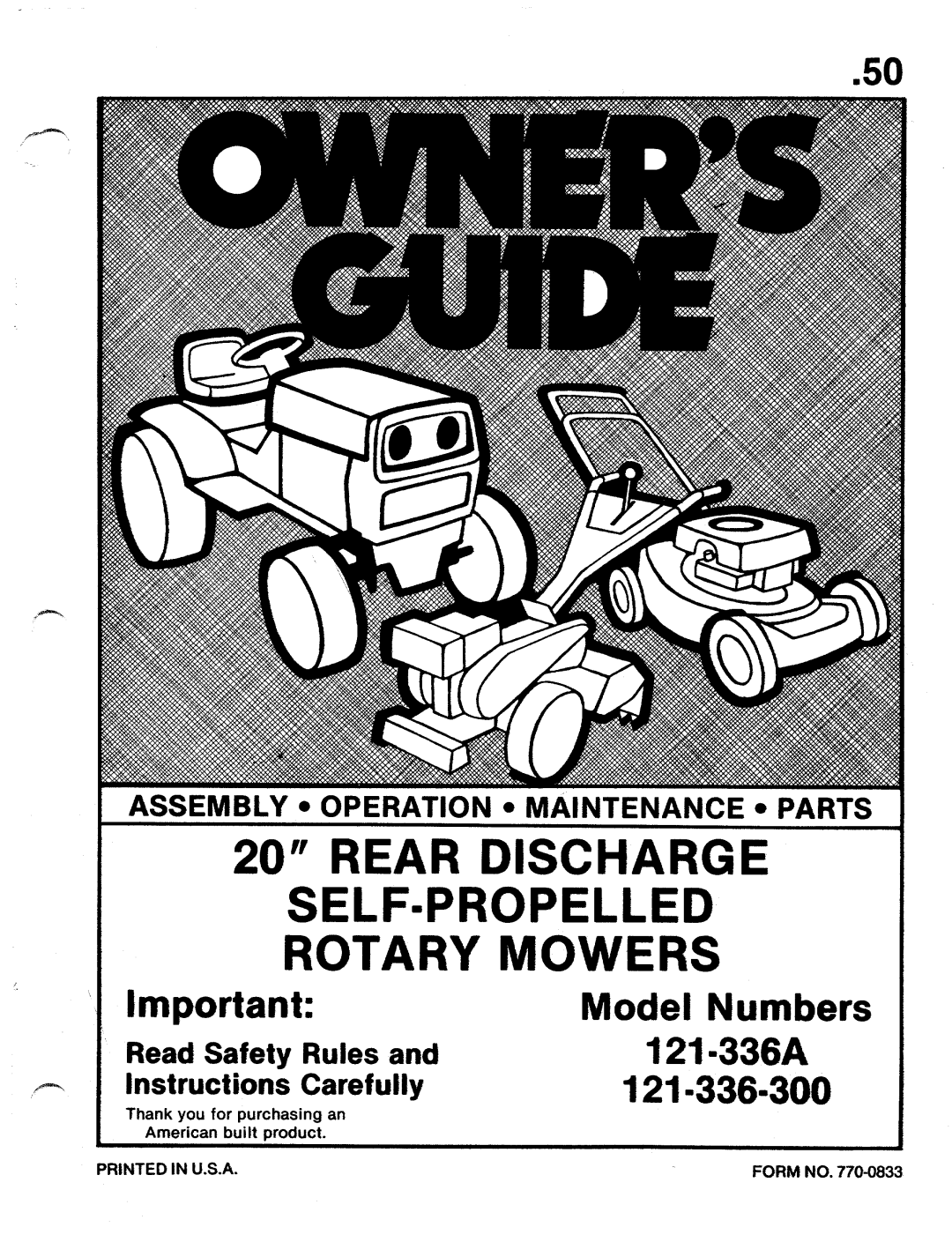 MTD 121-336A, 121-336-300 manual 