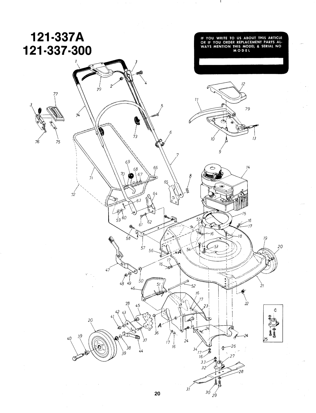 MTD 121-337A, 121-337-300 manual 