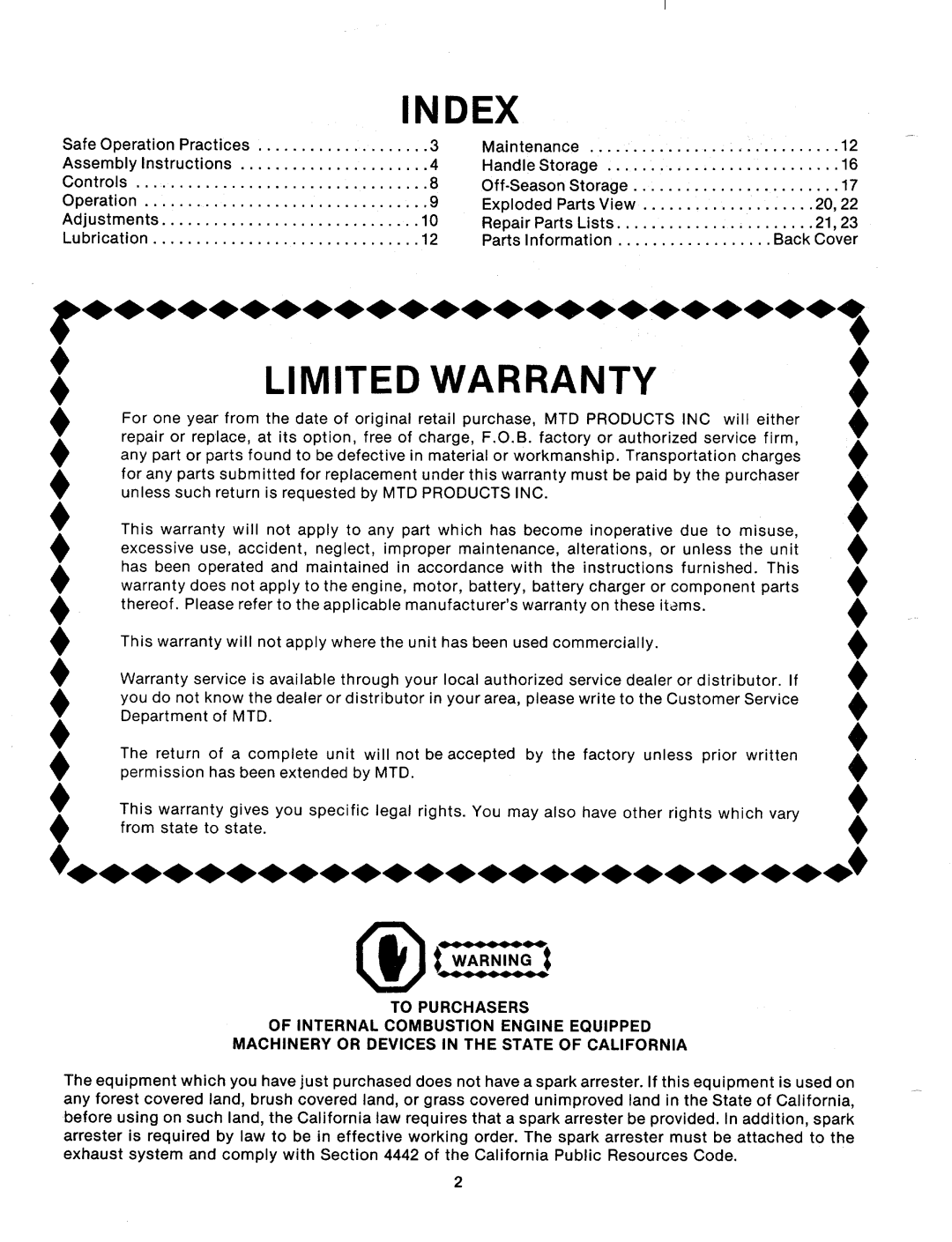 MTD 121-337-300, 121-337A manual 