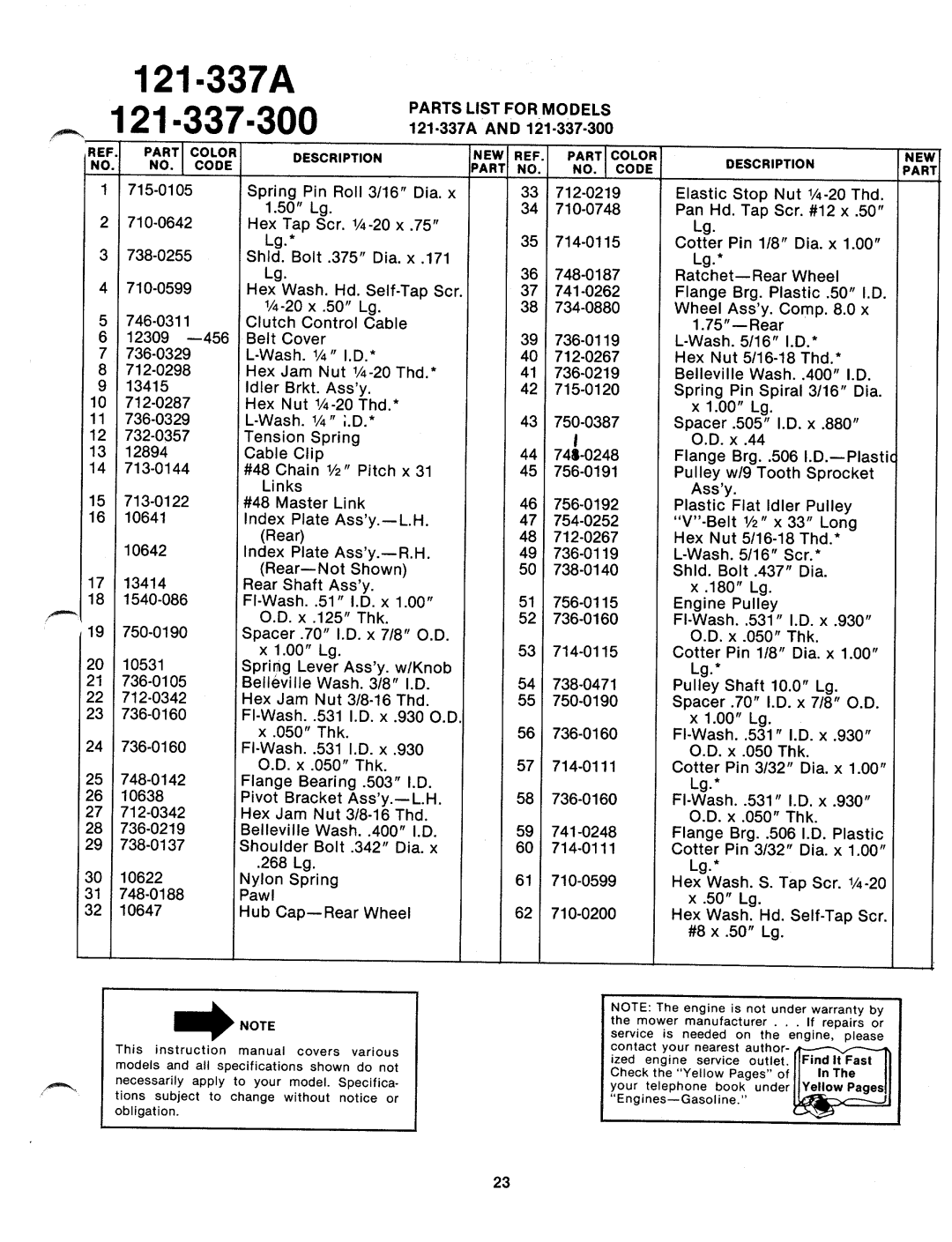 MTD 121-337-300, 121-337A manual 