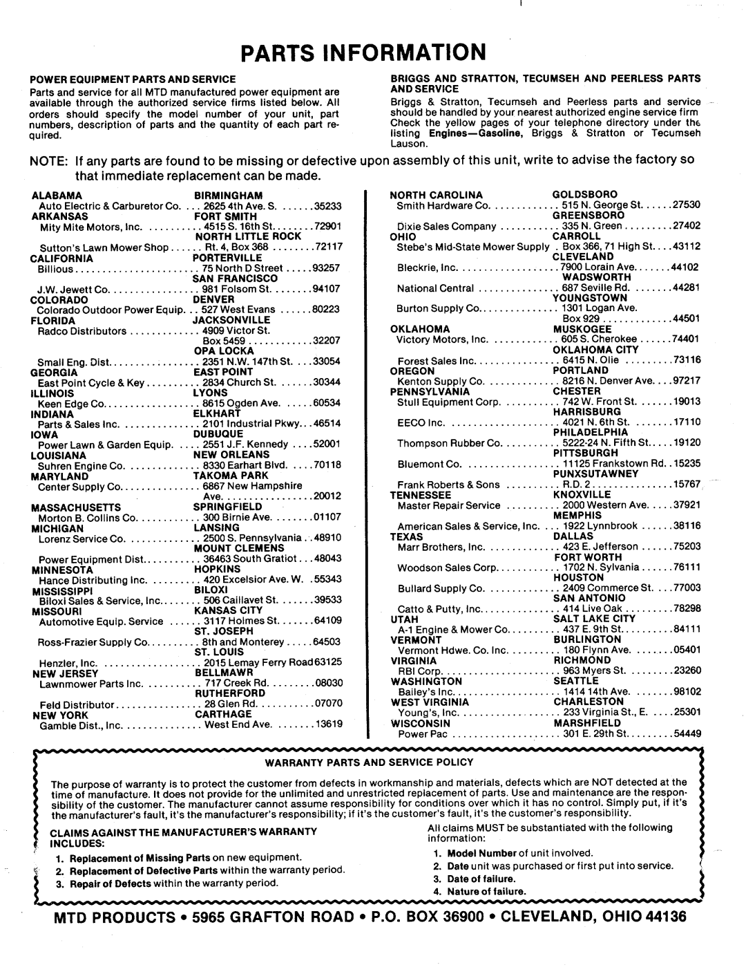 MTD 121-337A, 121-337-300 manual 