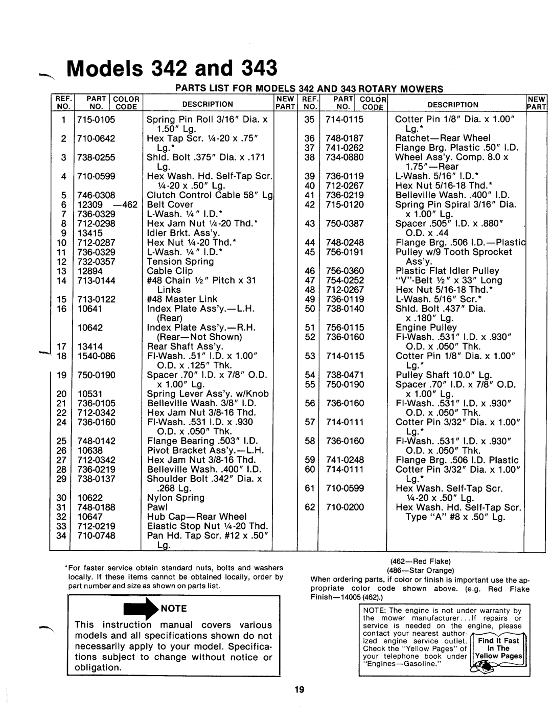 MTD 121-343A, 121-342-300, 121-342A manual 