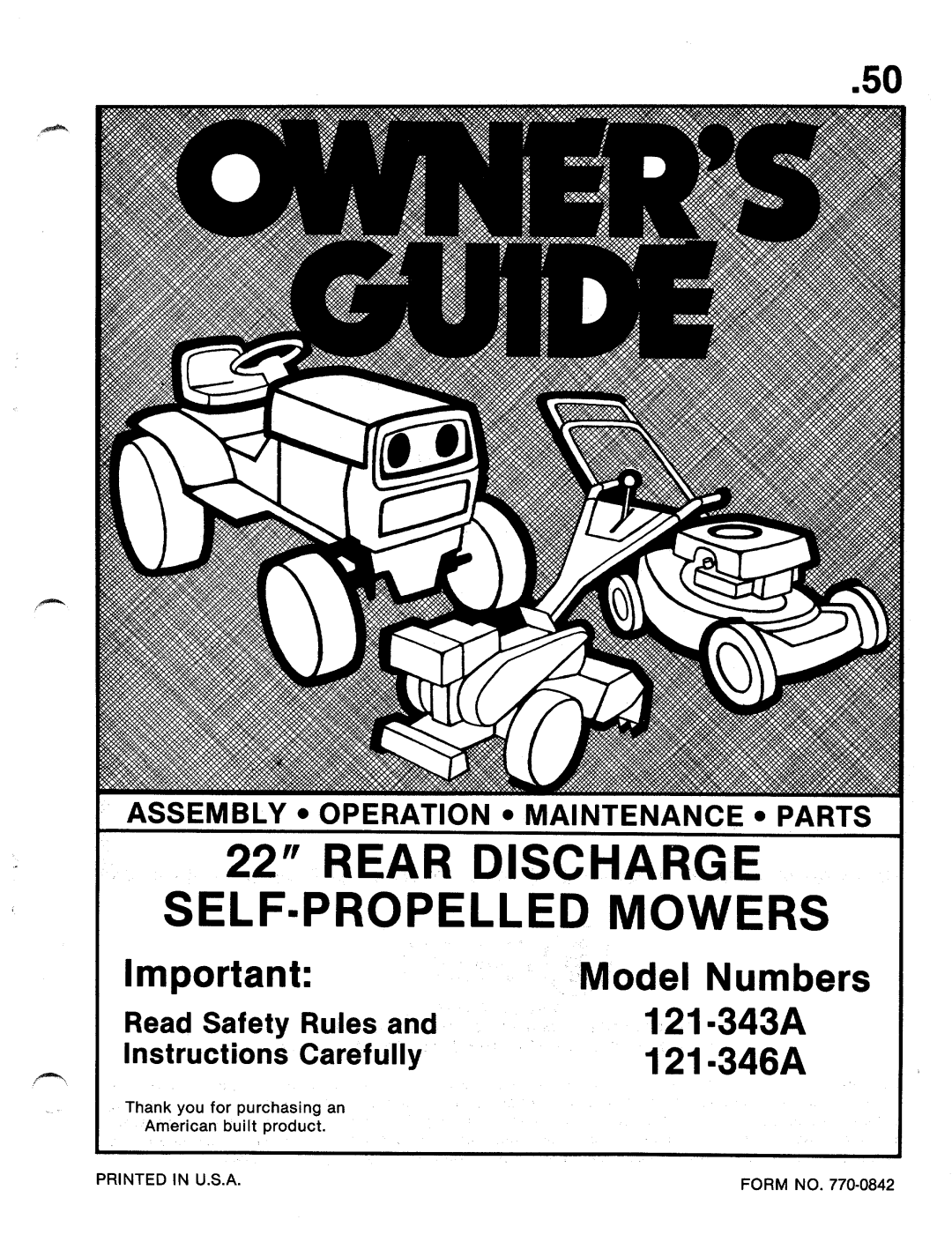 MTD 121-346A manual 