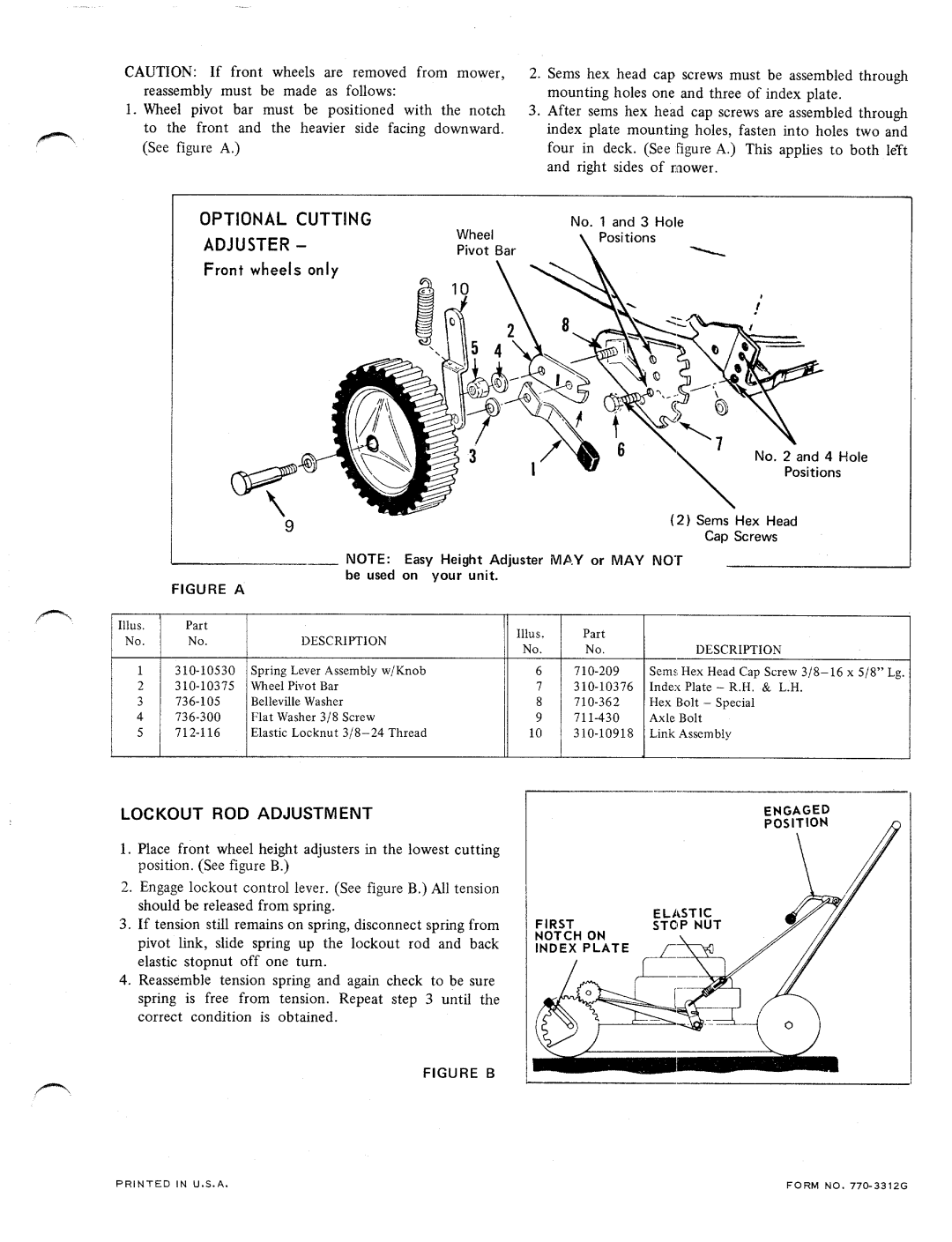 MTD 121-370-033 manual 