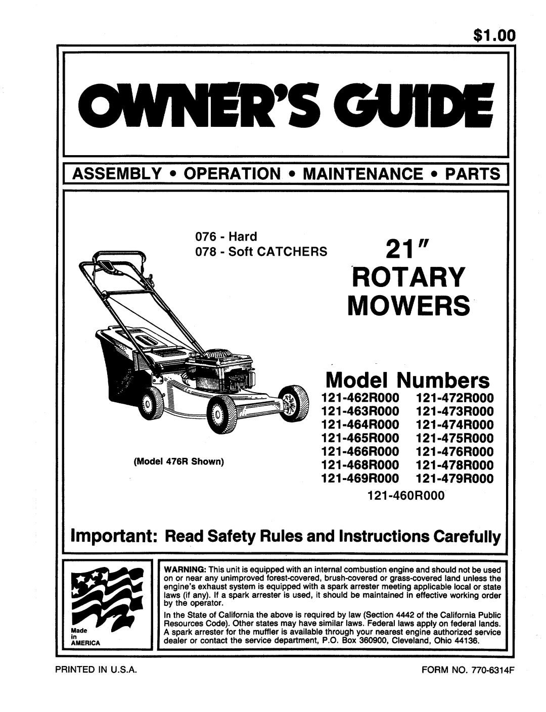 MTD 121-468R000, 121-473R000, 121-466R000, 121-460R000, 121-464R000, 121-469R000, 121-465R000, 121-462R000, 121-472R000 manual 