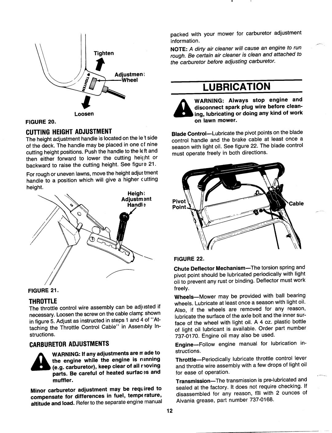 MTD 121-478E000, 121-476E000 manual 