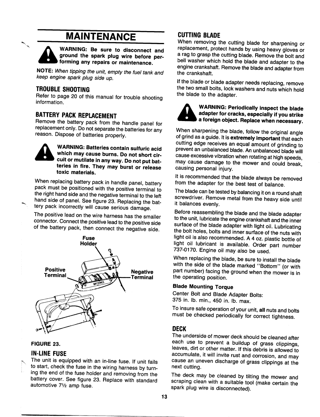 MTD 121-476E000, 121-478E000 manual 