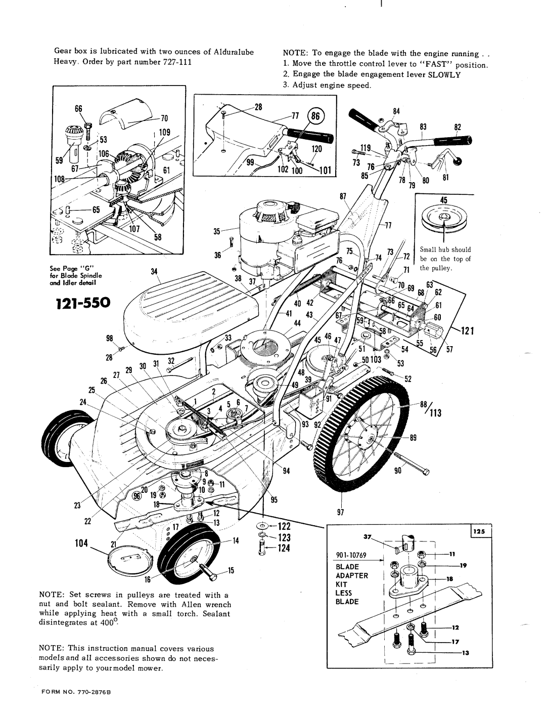 MTD 121-550 manual 