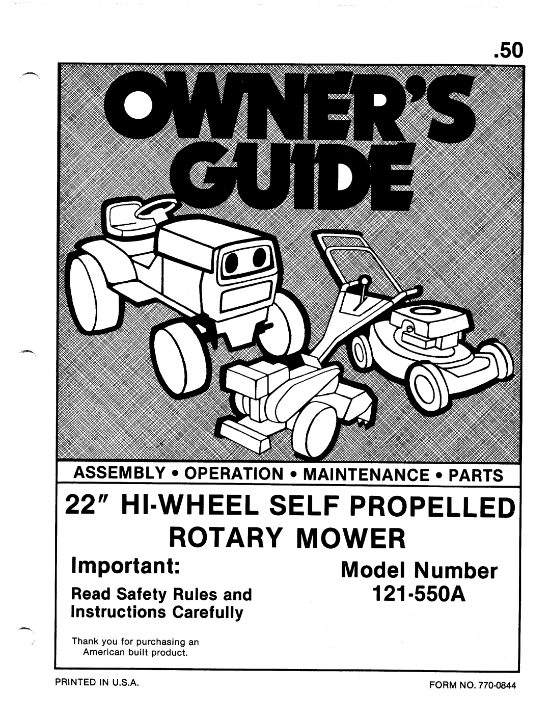 MTD 121-550A manual 