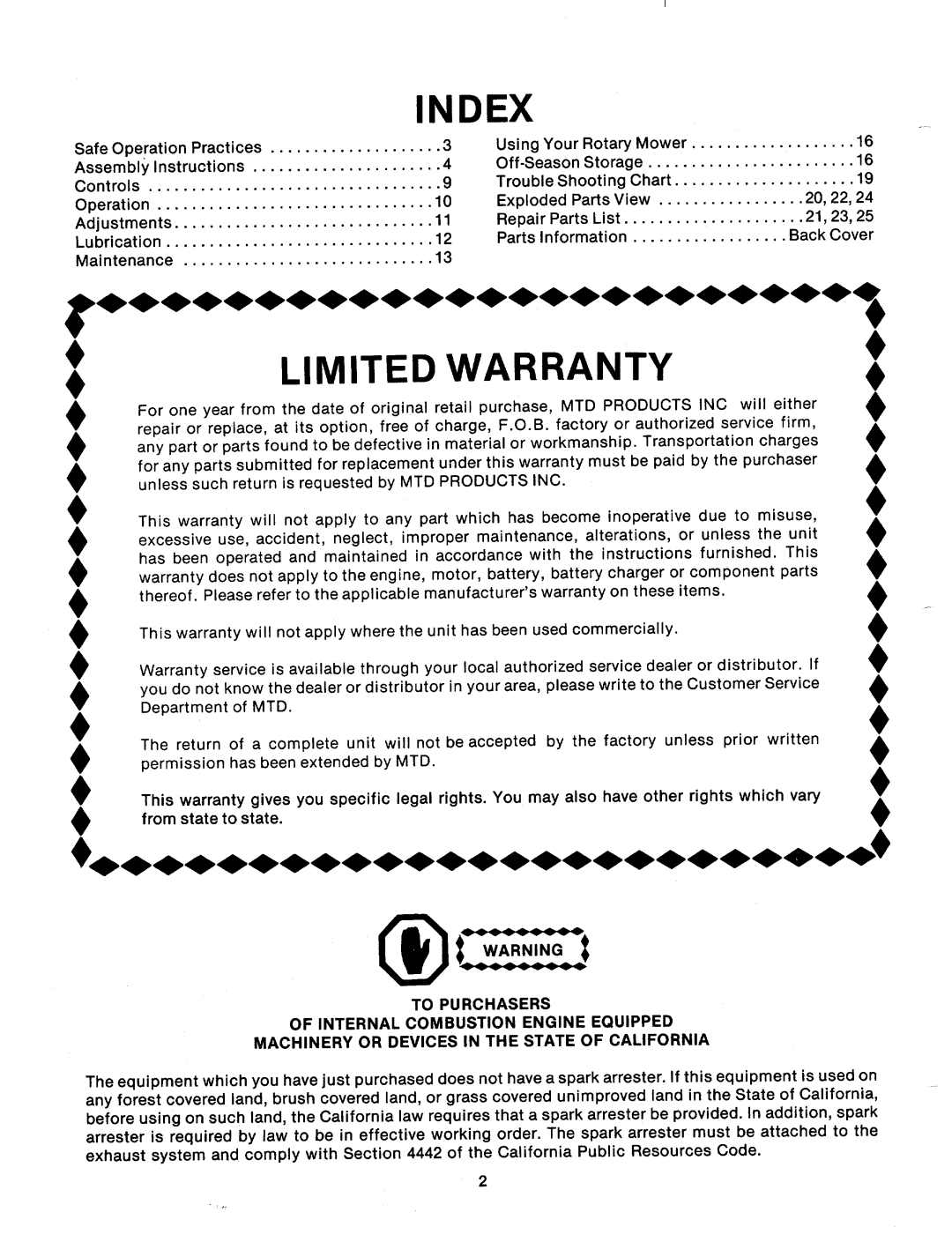 MTD 121-550A manual 