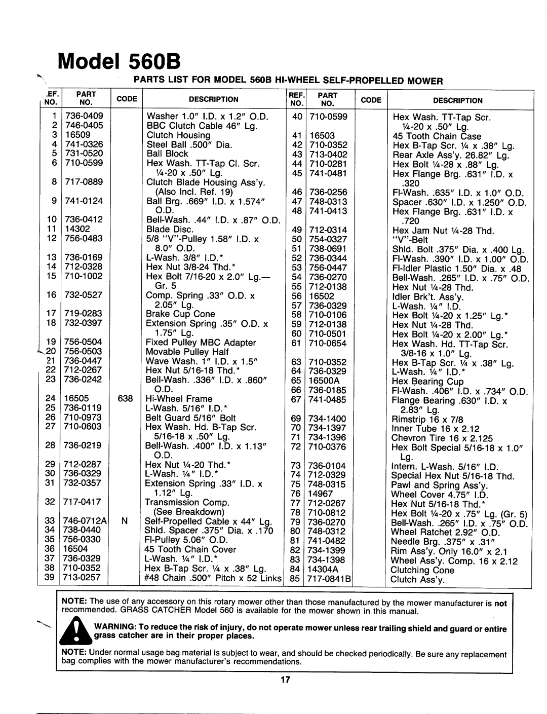 MTD 121-560B000 manual 