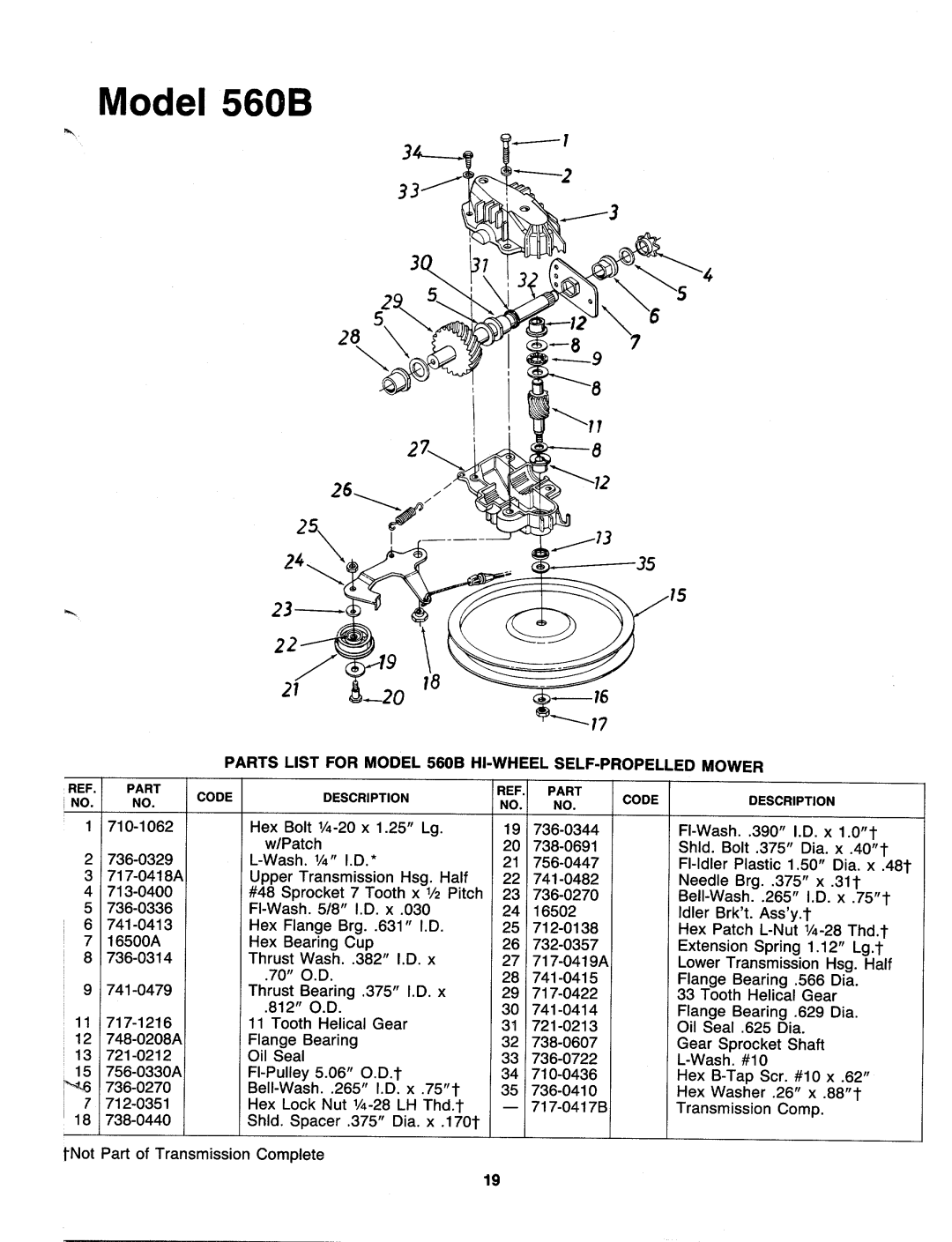 MTD 121-560B000 manual 