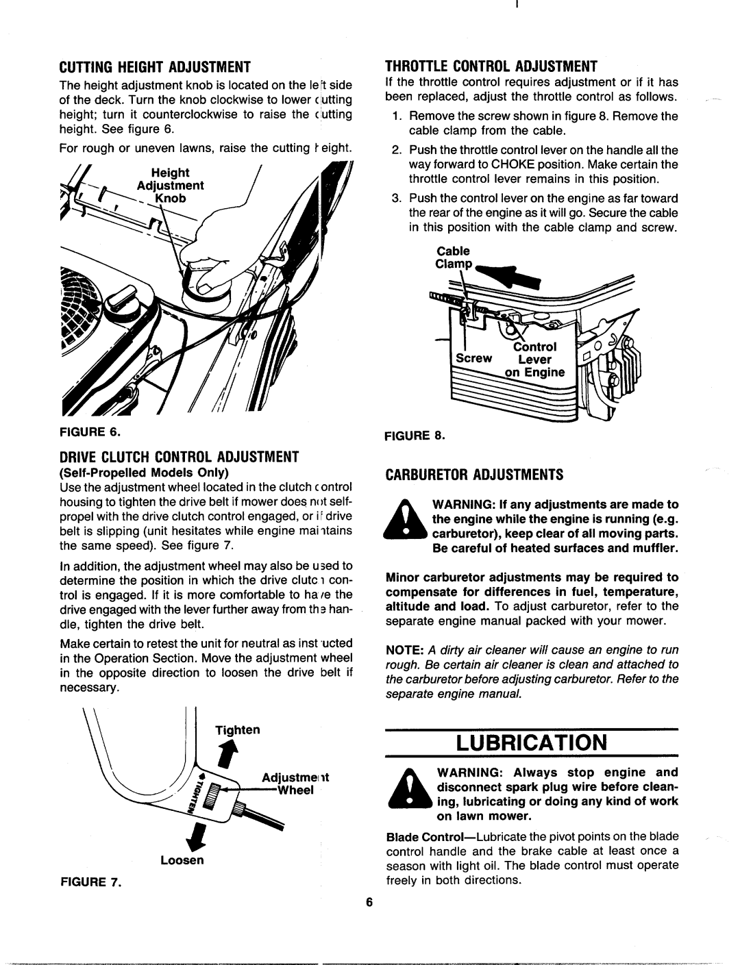 MTD 121-638R000, 111-614R000, 111-604R000, 121-628R000, 121-636R000, 121-626R000 manual 