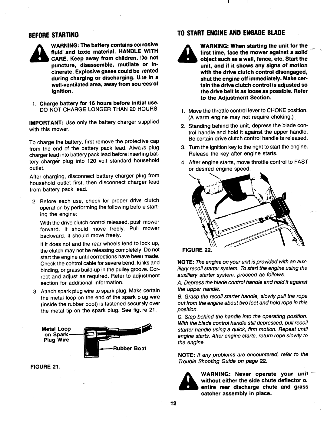 MTD 121-838E000 manual 