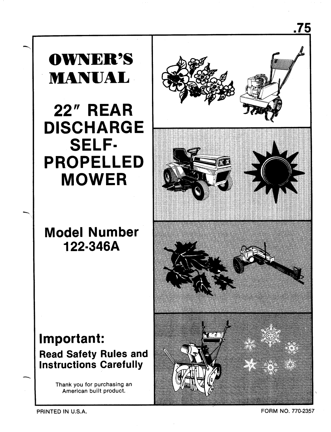 MTD 122-346A manual 