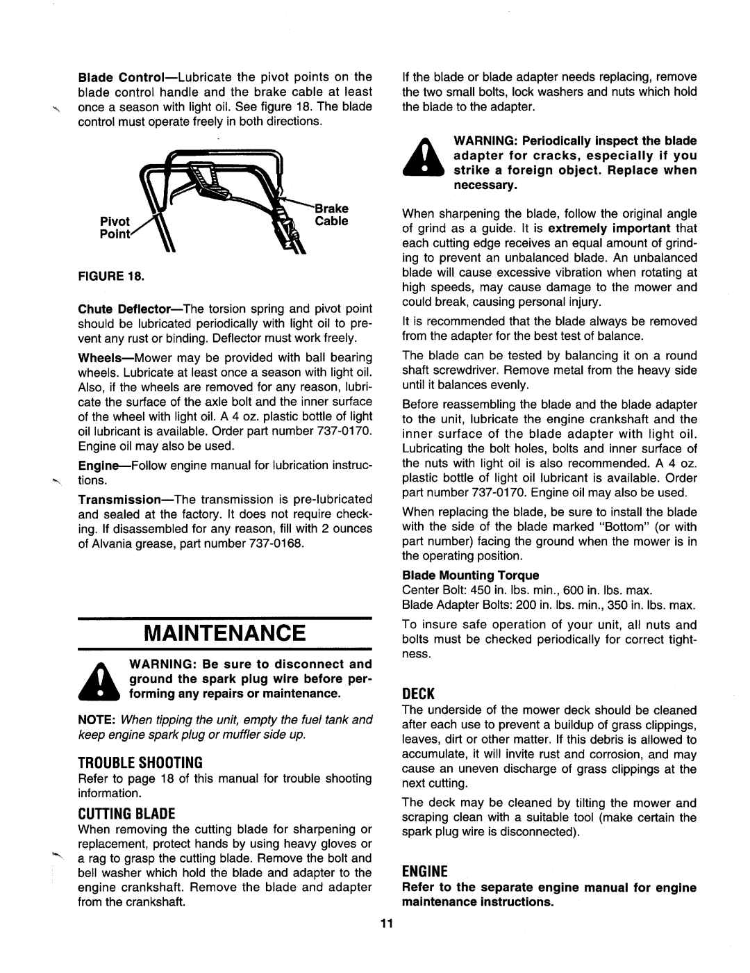 MTD 122-526R000, 122-528R000 manual 