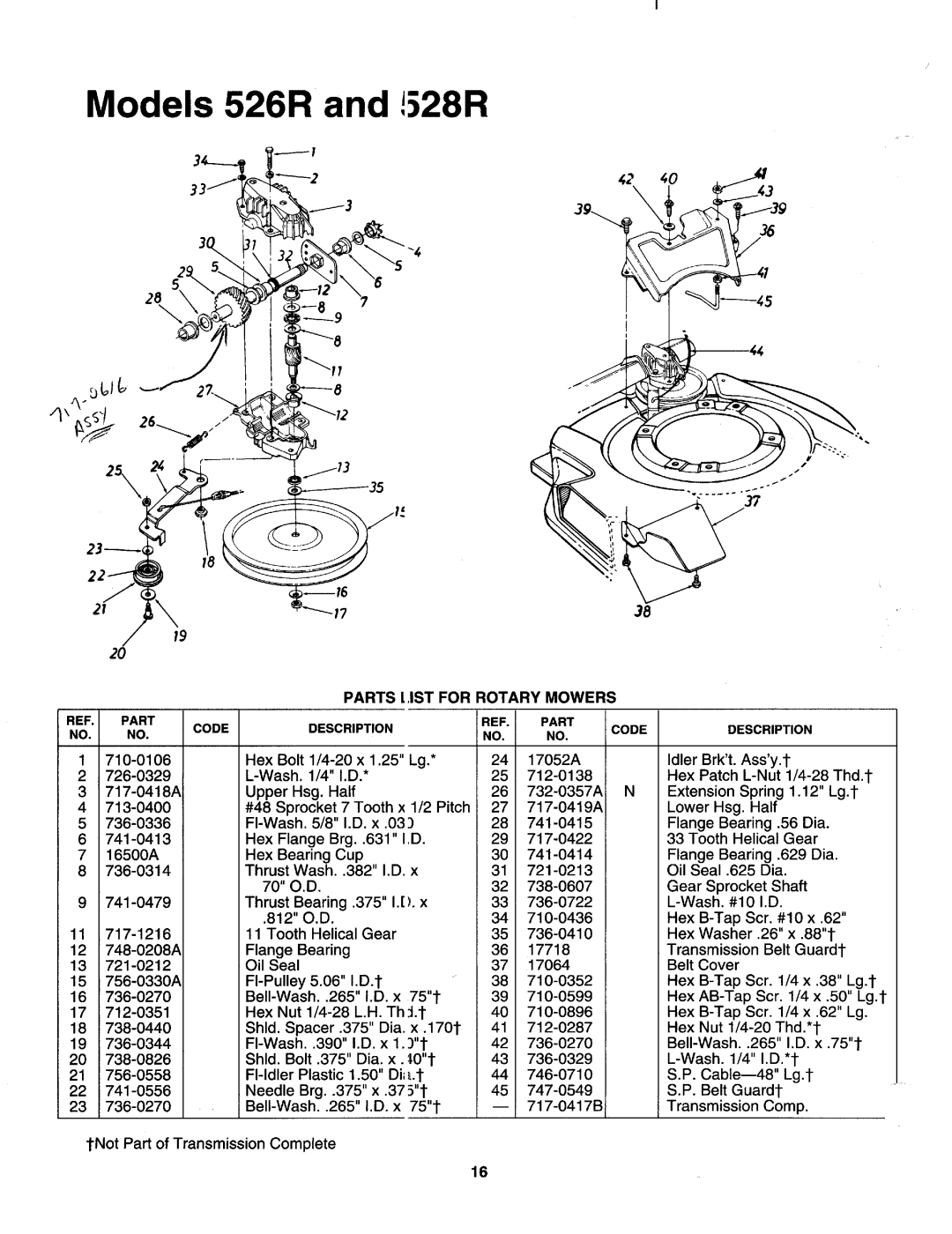 MTD 122-528R000, 122-526R000 manual 