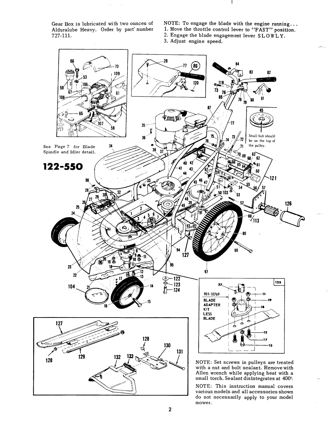 MTD 122-550 manual 