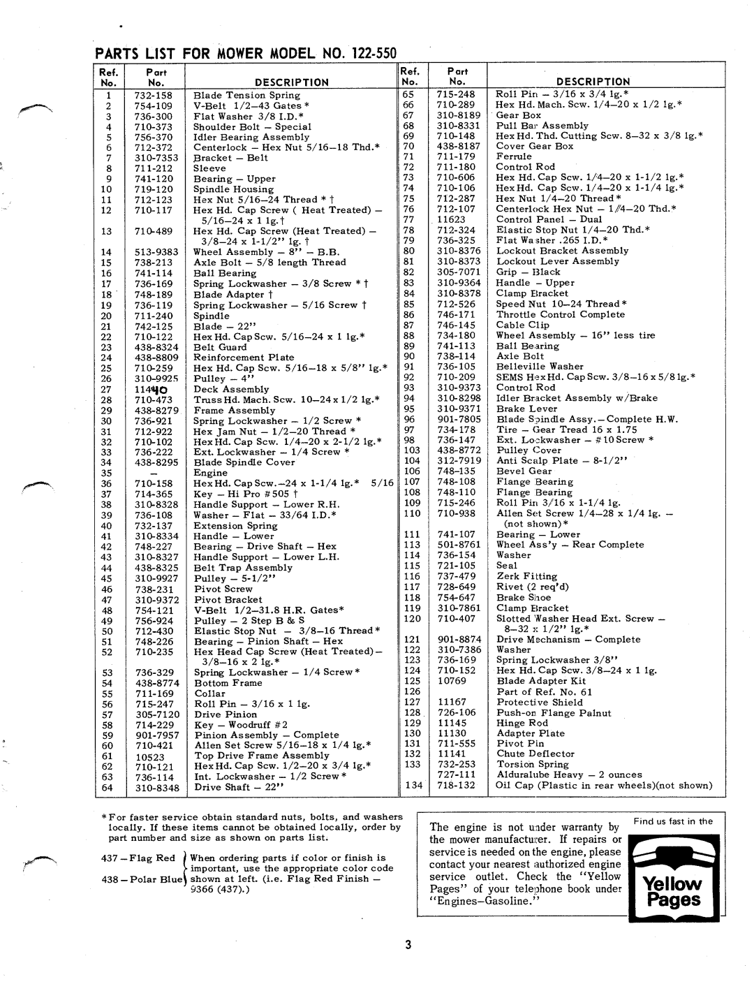 MTD 122-550 manual 