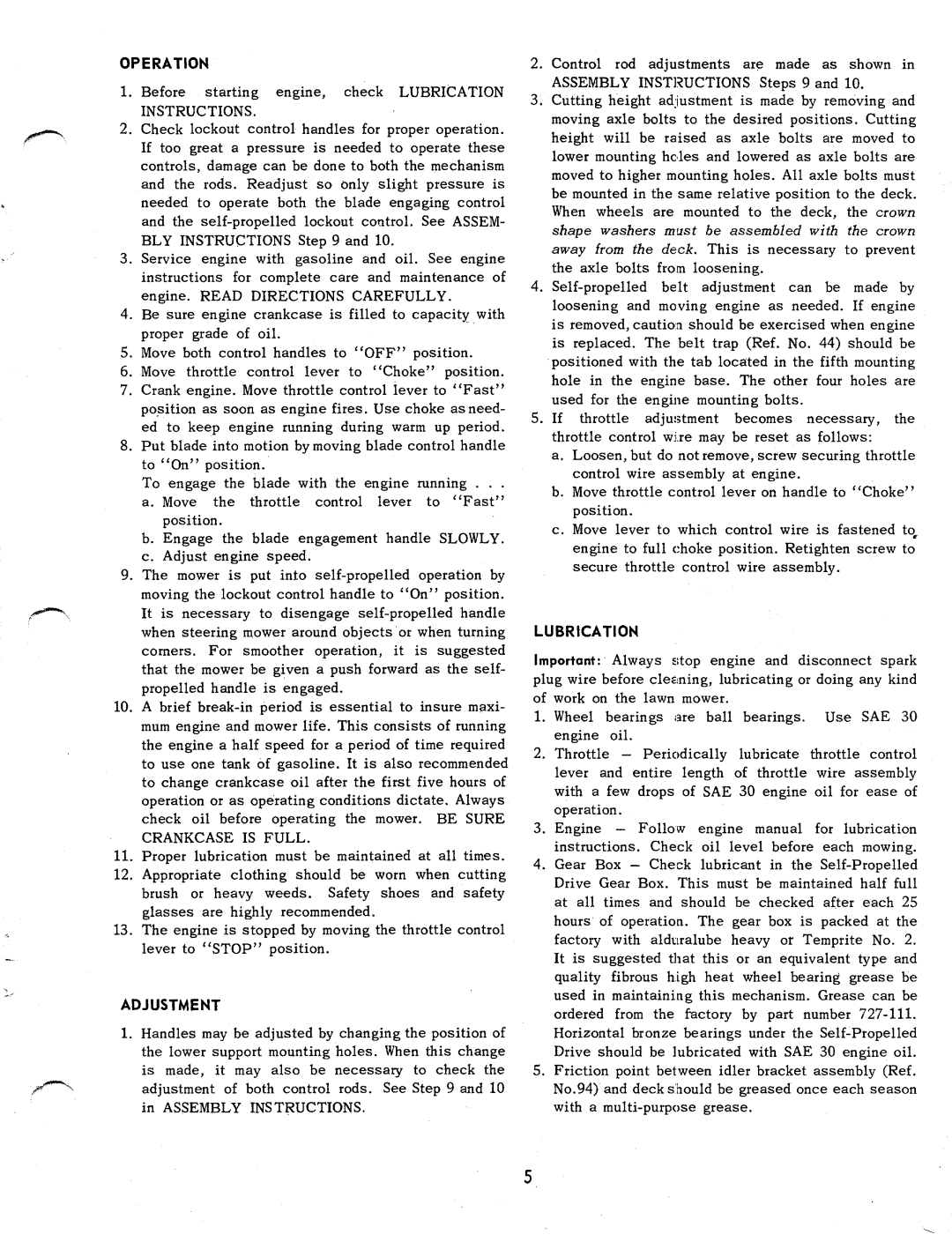 MTD 122-550 manual 