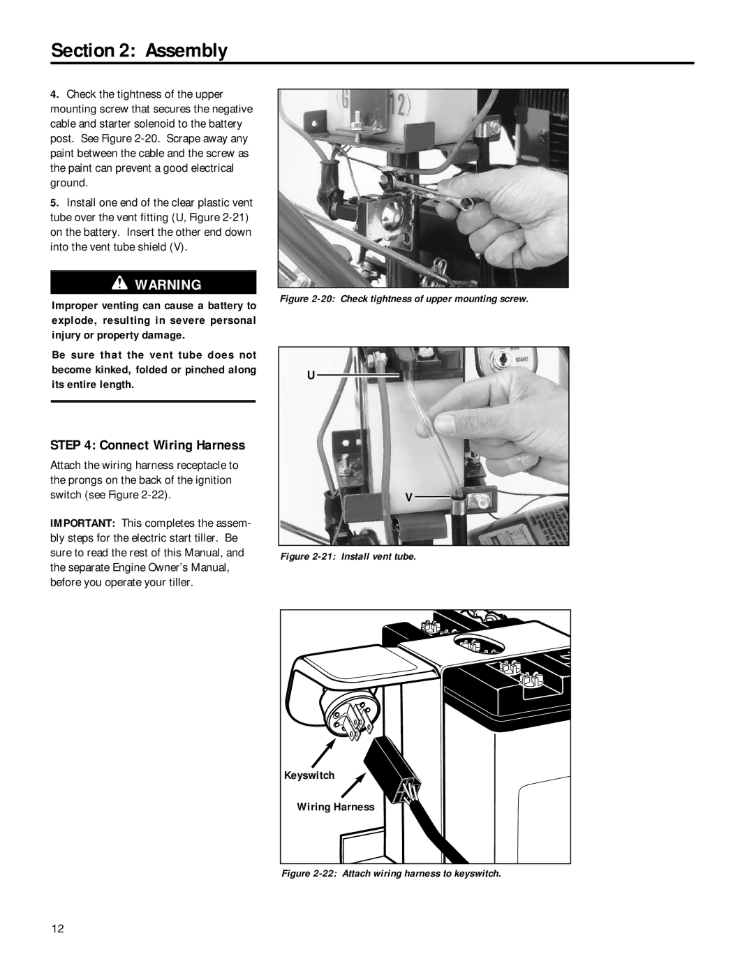 MTD 12211, 12212 owner manual Connect Wiring Harness, Keyswitch 