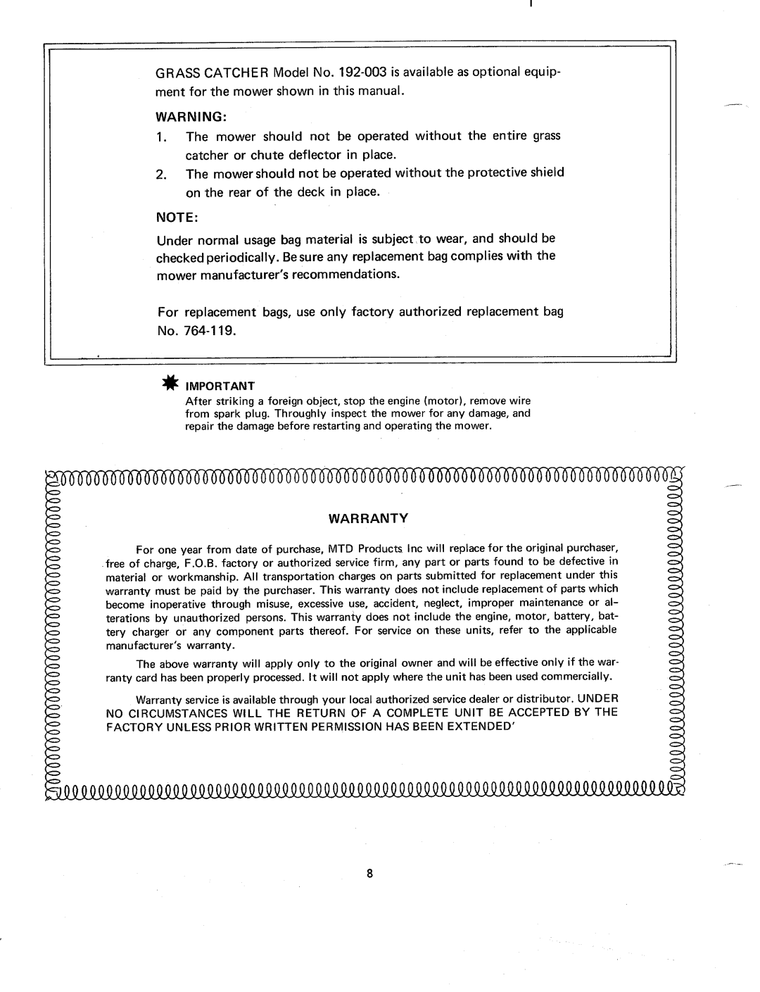 MTD 1222-940 manual 