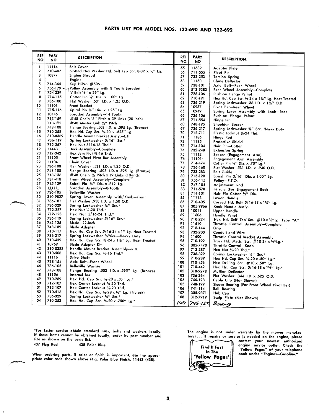 MTD 122690, 122-690, 122-692 manual 