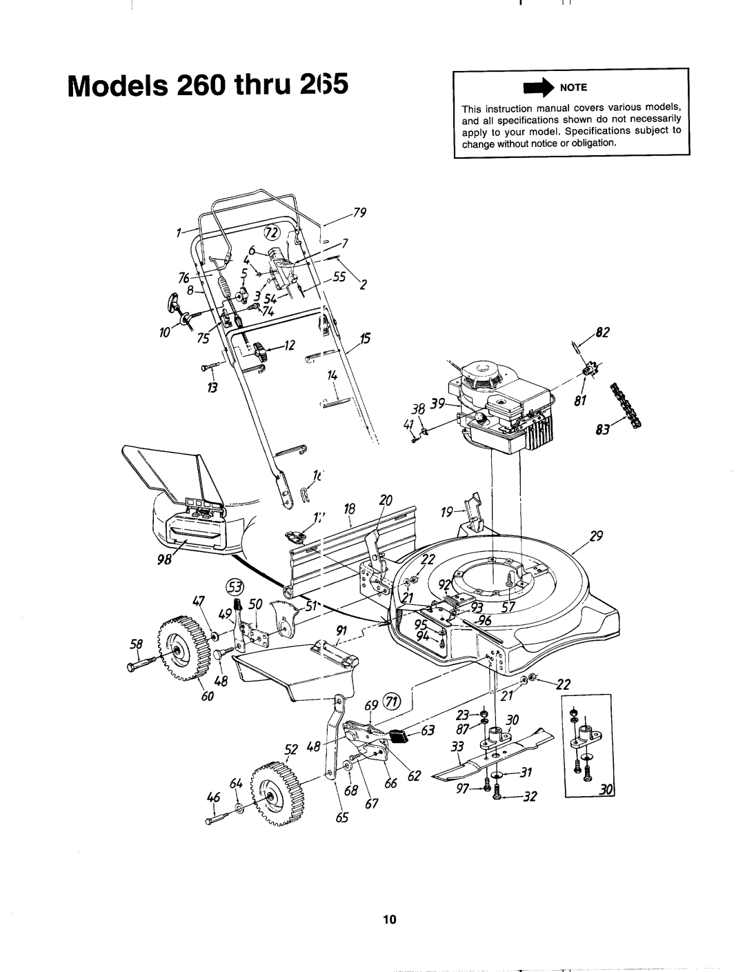 MTD 123-260A000, 123-265D000 manual 