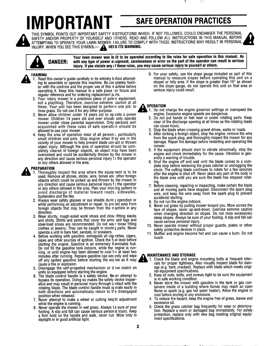 MTD 123-260A000, 123-265D000 manual 